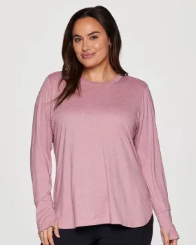 Plus Studio Practice Long Sleeve Tunic Tee | Light Pink