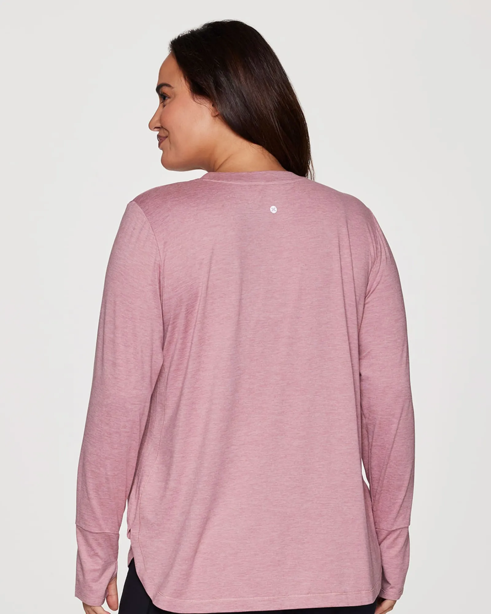 Plus Studio Practice Long Sleeve Tunic Tee | Light Pink