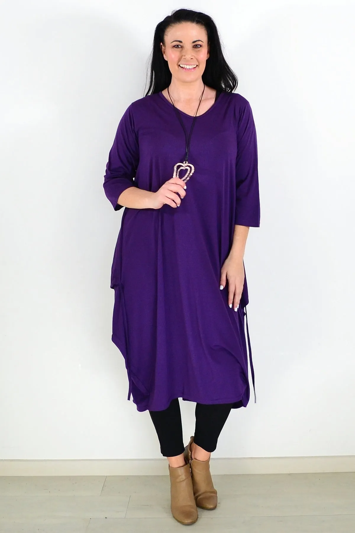 Purple Relaxed Oversized Tunic Dress