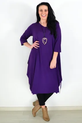 Purple Relaxed Oversized Tunic Dress