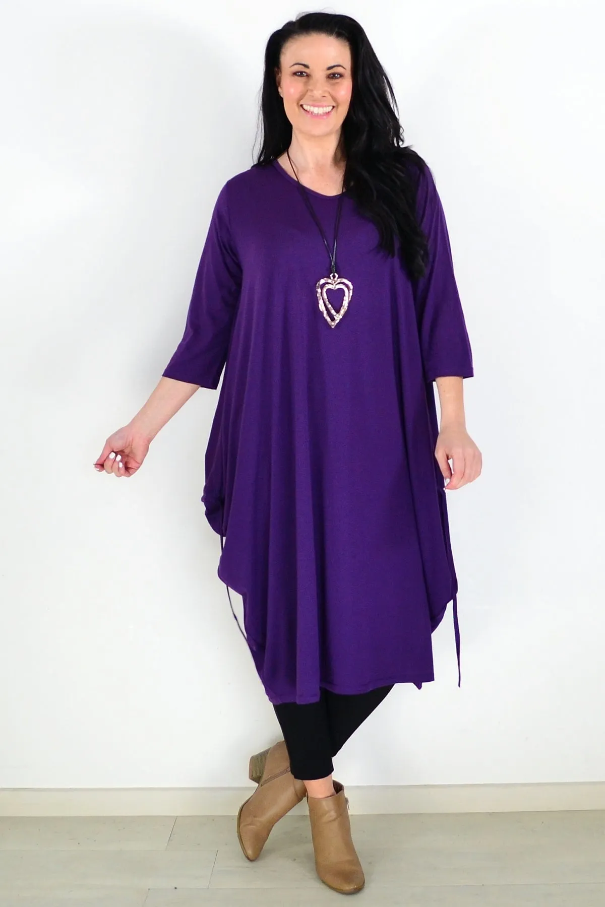 Purple Relaxed Oversized Tunic Dress