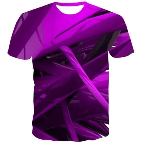 Purple T shirts Men Casual Shirt Print Geometric Tshirt Anime Psychedelic Tshirts Novelty Graphic Tshirts Casual Short Sleeve