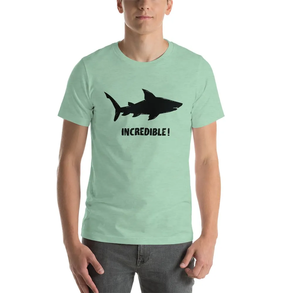 "Sharks Are Incredible" Shark T-Shirt - Black Print (Adult Unisex/Men's)