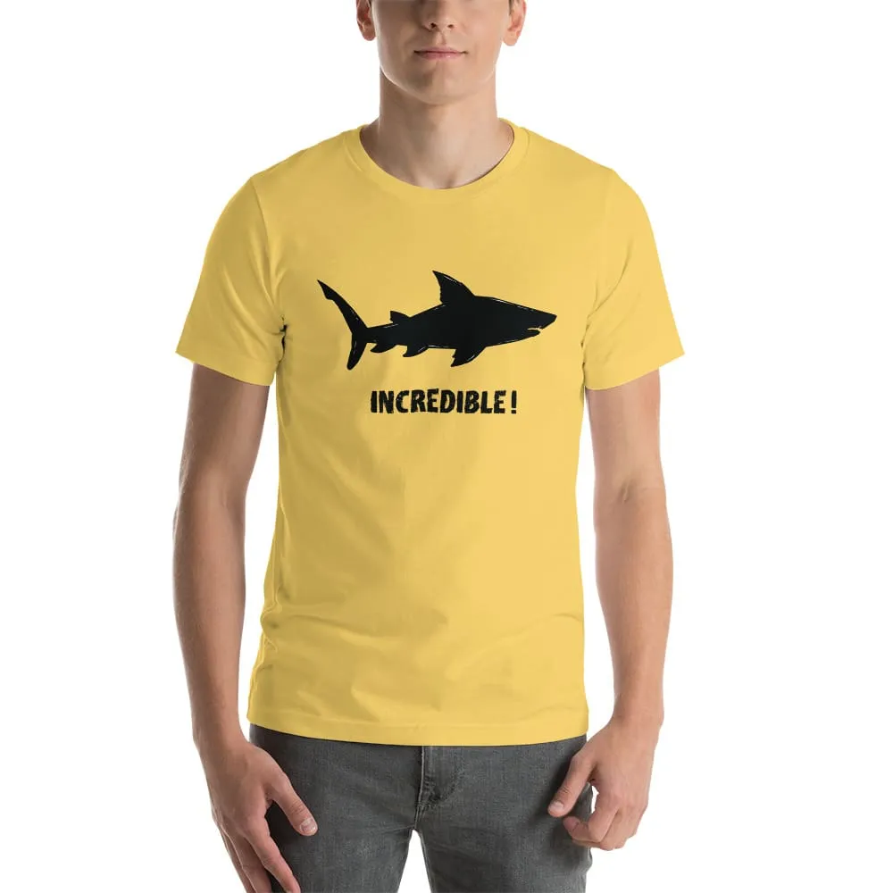 "Sharks Are Incredible" Shark T-Shirt - Black Print (Adult Unisex/Men's)