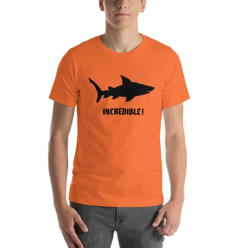 "Sharks Are Incredible" Shark T-Shirt - Black Print (Adult Unisex/Men's)