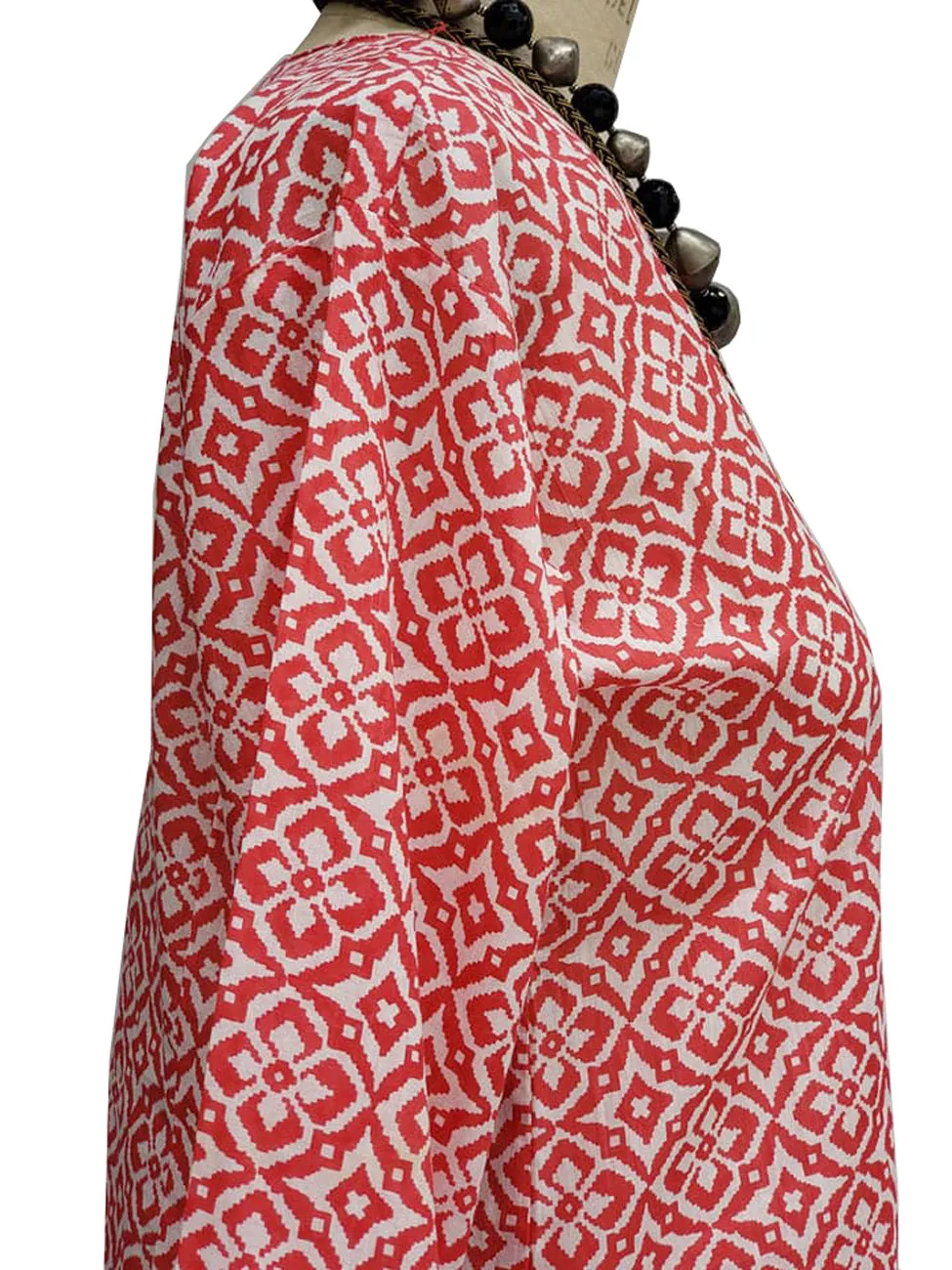 Raja Cotton Tunic Floral Block Red