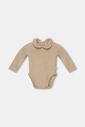 Recycled collared baby bodysuit