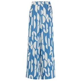 Relaxed-fit wide-leg trousers with collection print