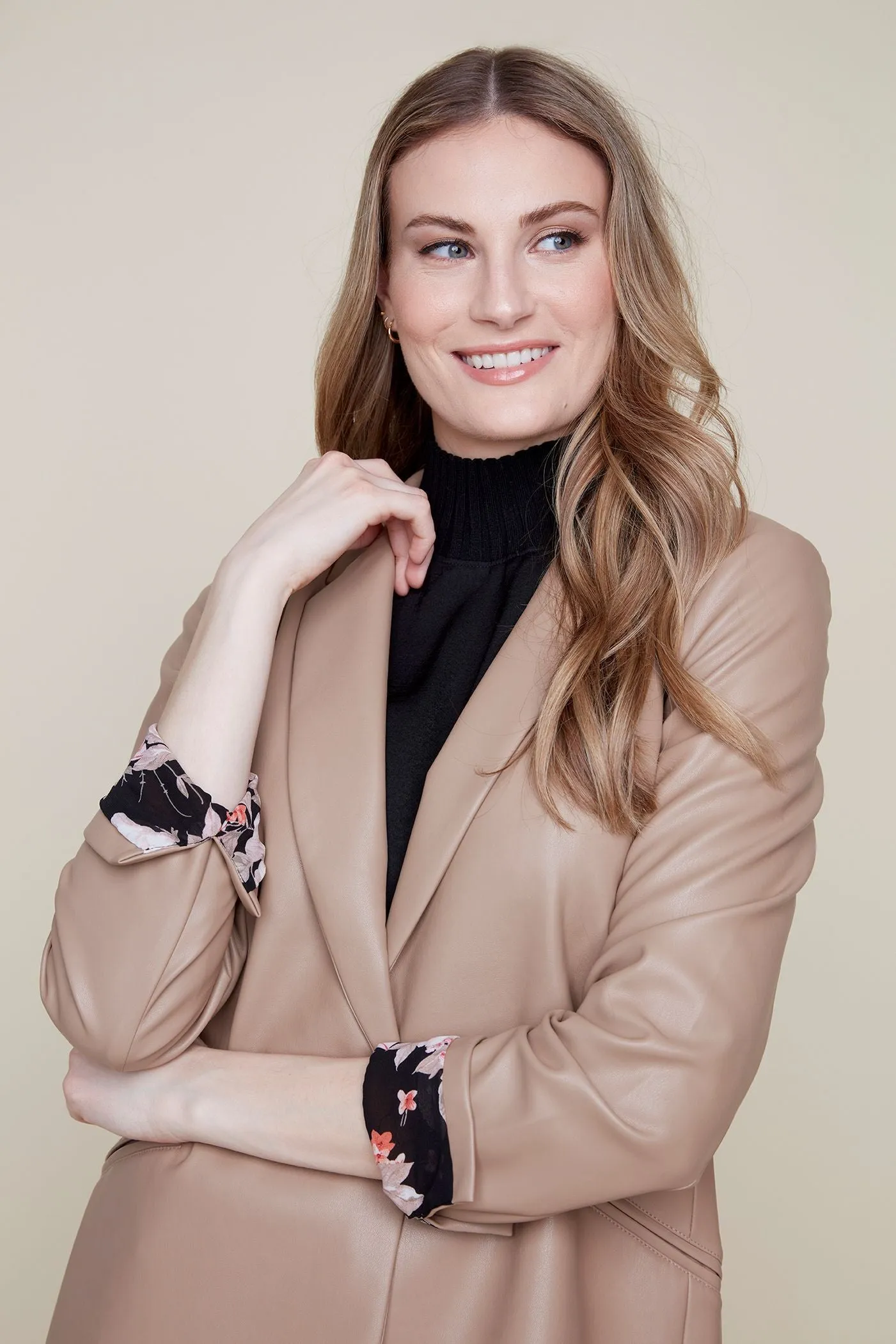 Renaur Faux Leather Blazer