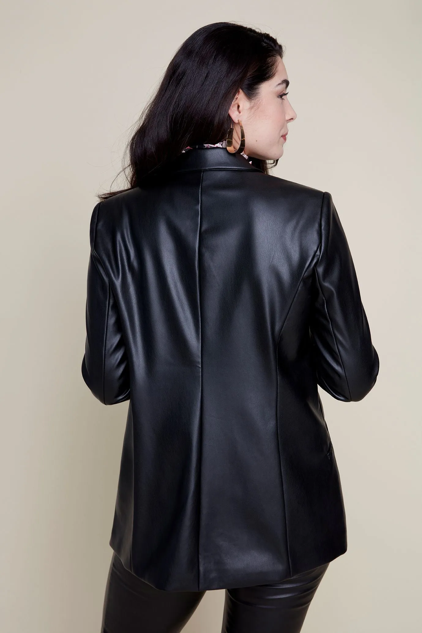 Renaur Faux Leather Blazer