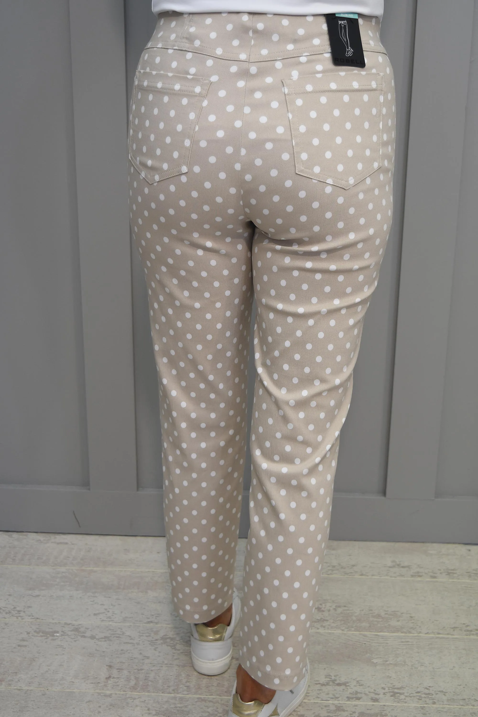 Robell Bella 09 Beige Spot Trousers - 51560 54570 14