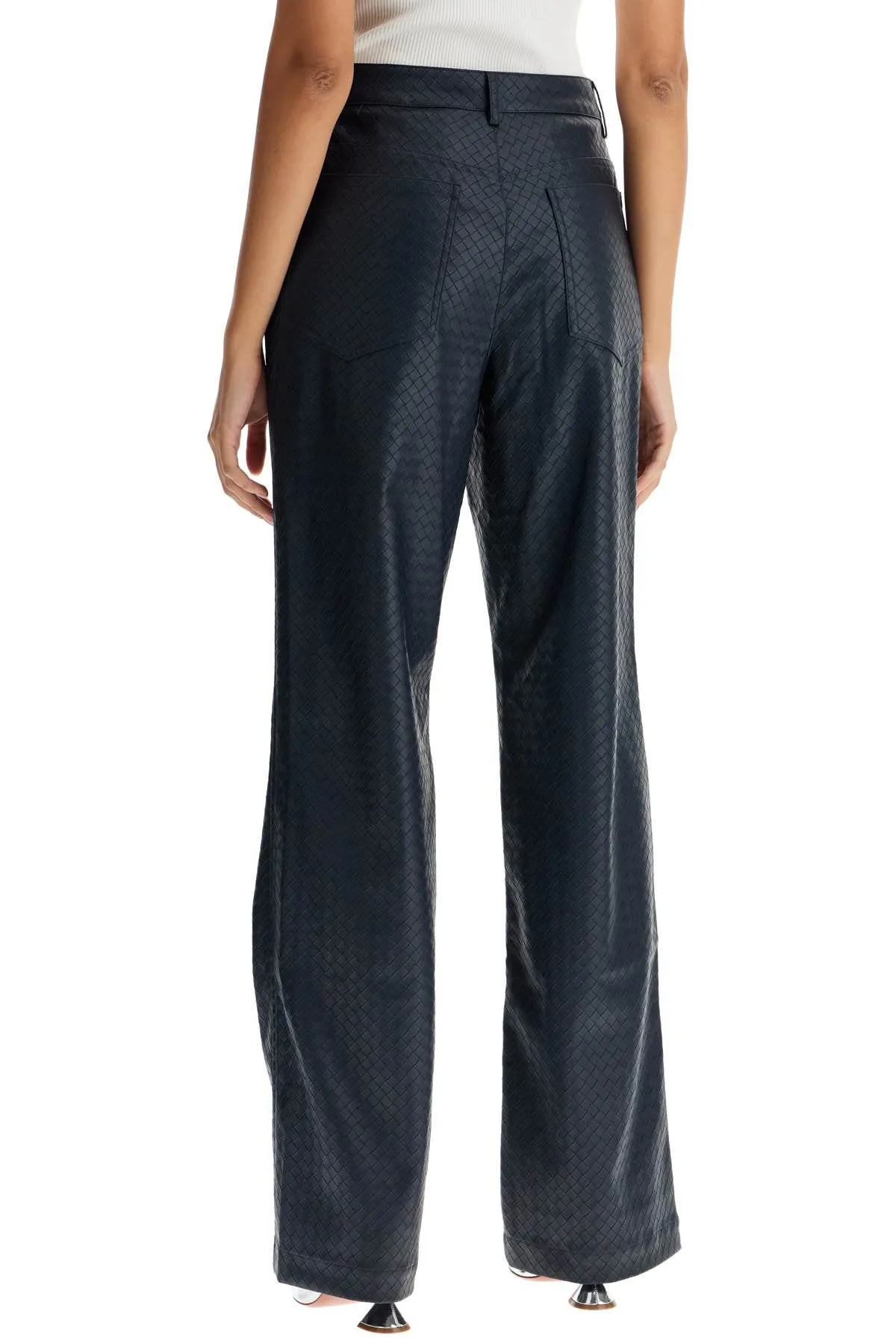 ROTATE straight leg pants with woven pattern design