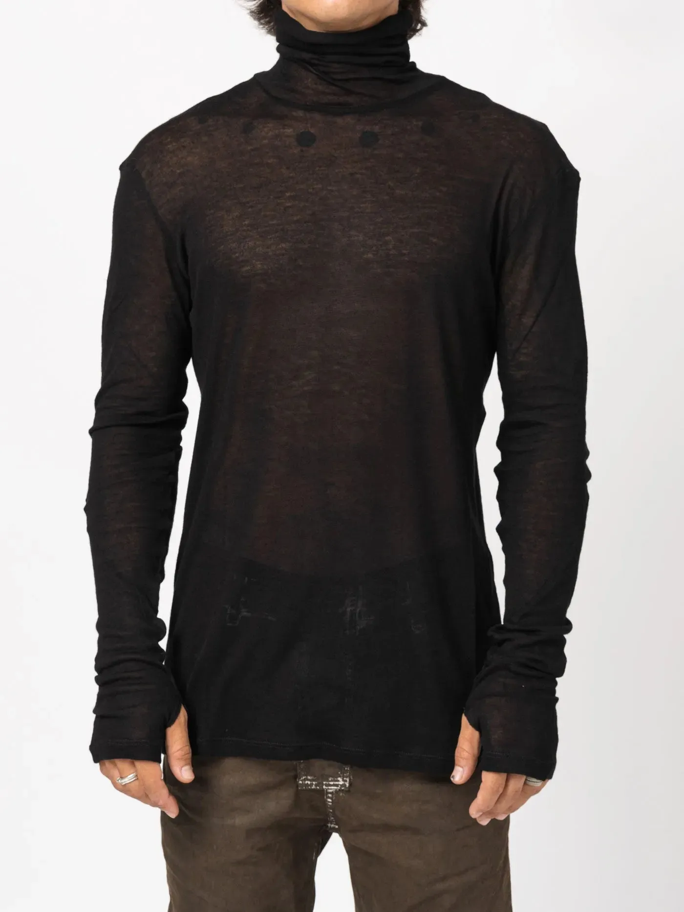 Sheer Turtleneck Shirt