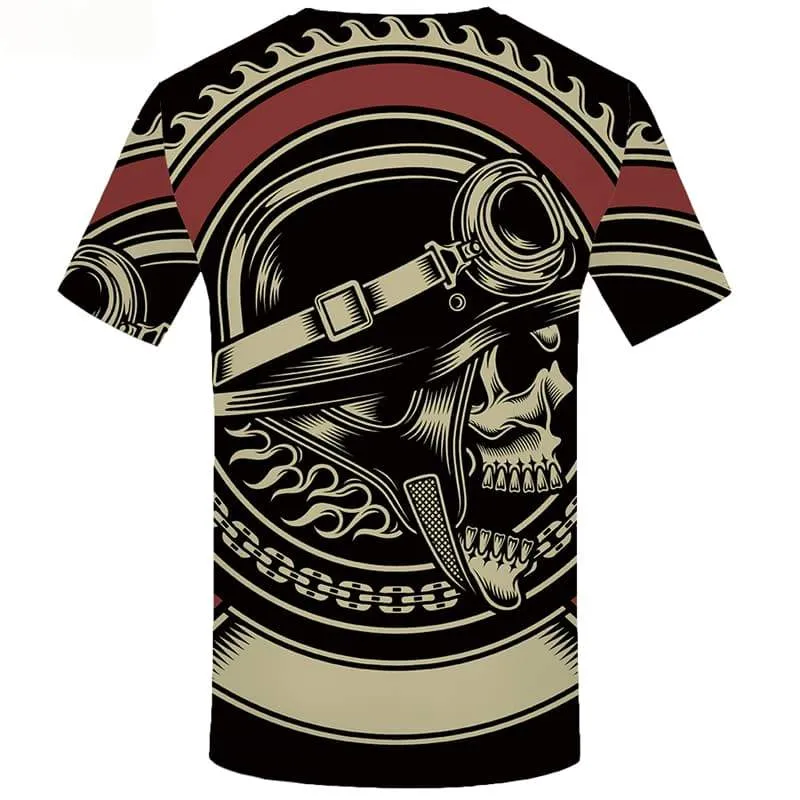 Skull T shirts Men Black T-shirts 3d Gothic Tshirts Casual Military Shirt Print Short Sleeve T shirts Men/women Tops Male O-Neck