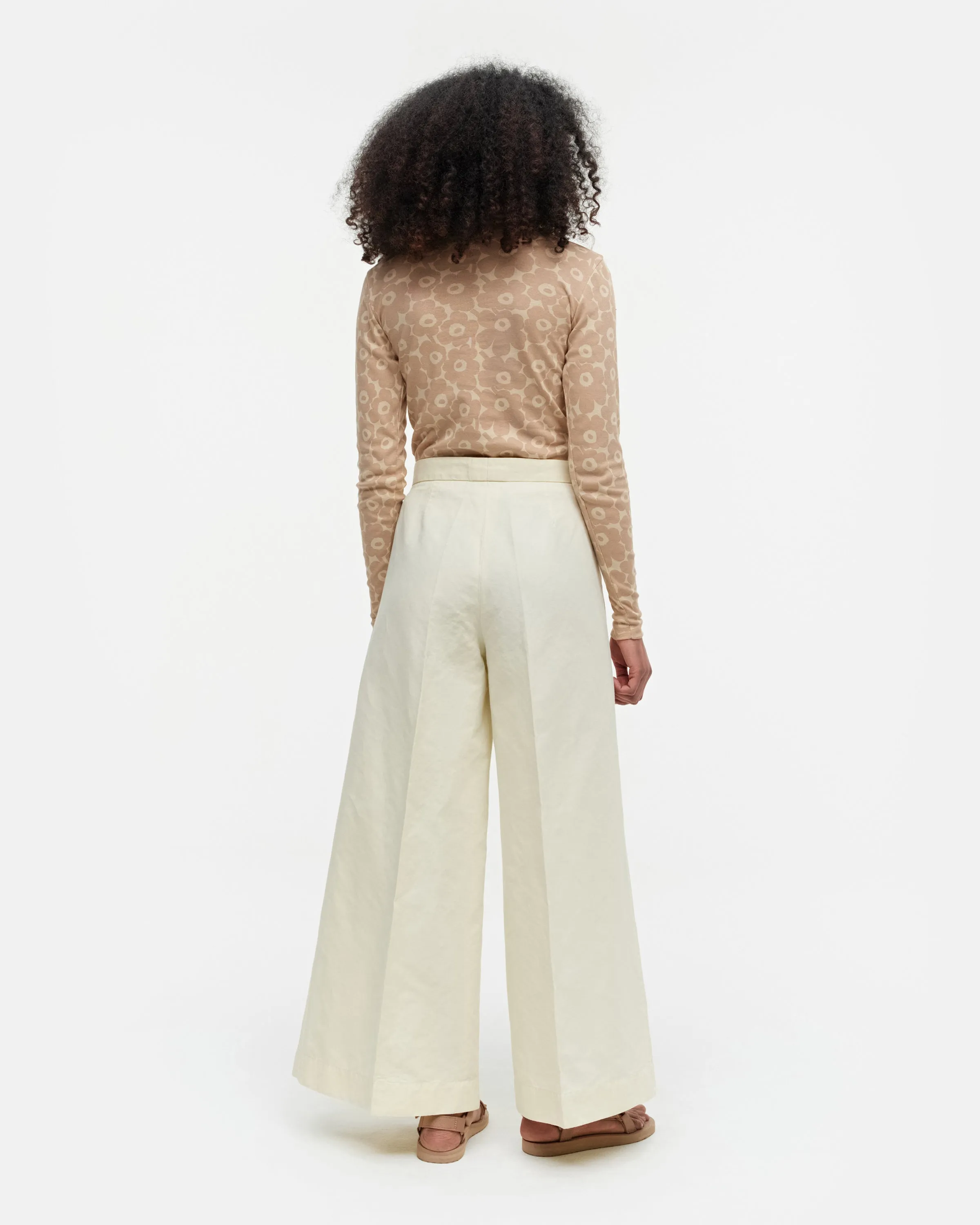 Solid Kuulle Cotton-Linen Trousers