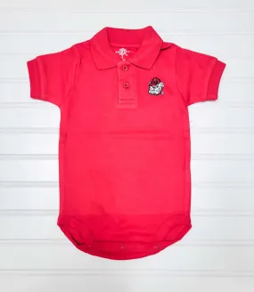 UGA Polo Bodysuit - Red