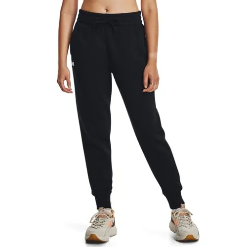 Under Armour Womens Rival Fleece Joggers, (001) Black / / White, Small