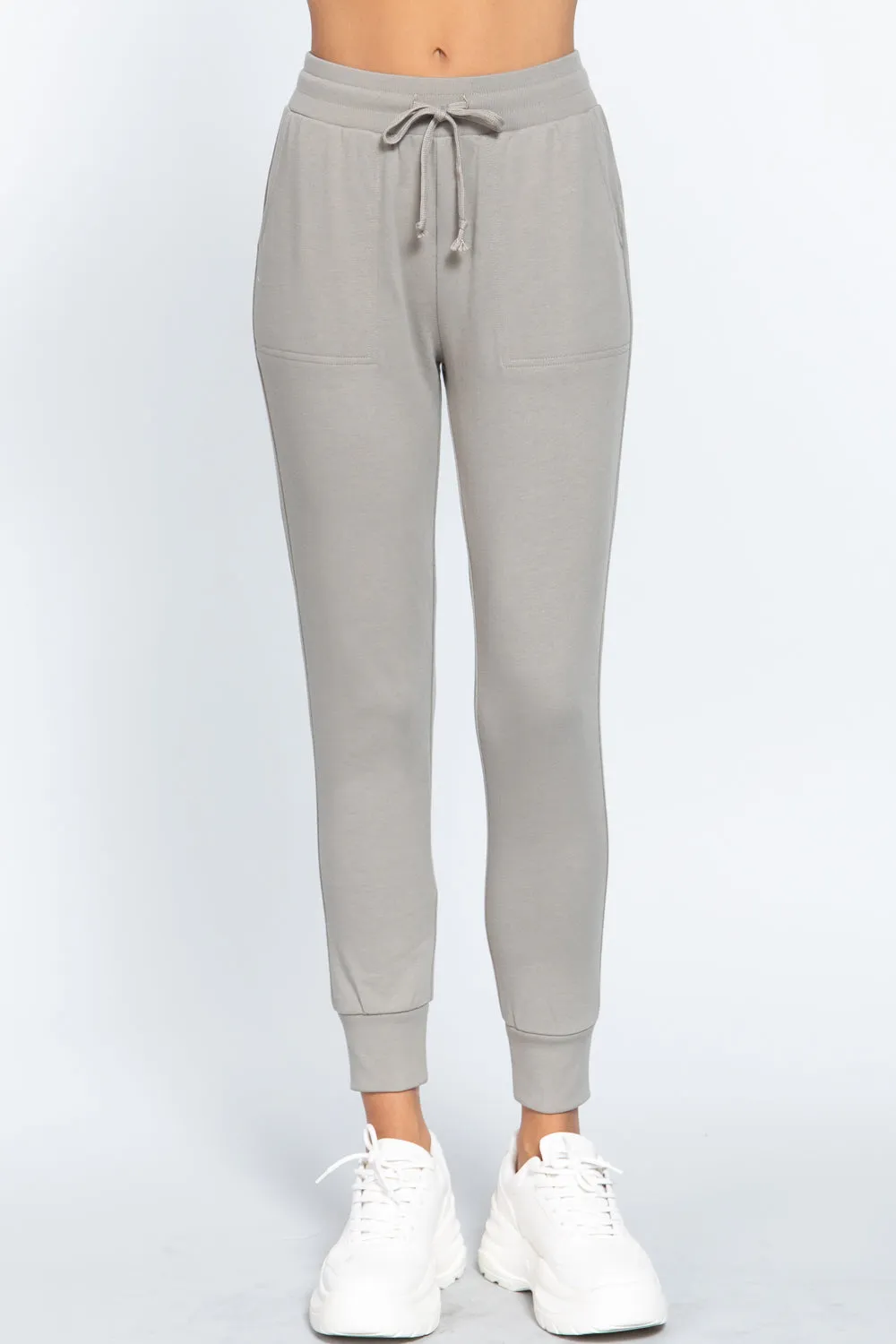 WAIST BAND LONG SWEATPANTS WITH POCKETS