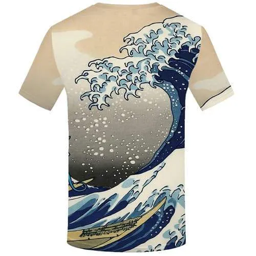 Wave T-shirt Men Harajuku T-shirts 3d Ferry Shirt Print Character Tshirts Novelty Short Sleeve Hip hop Men/women Tee O-neck