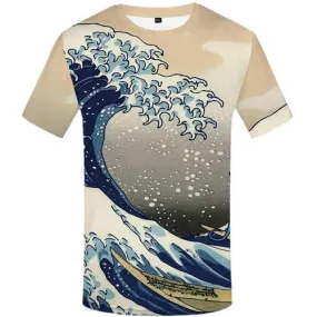 Wave T-shirt Men Harajuku T-shirts 3d Ferry Shirt Print Character Tshirts Novelty Short Sleeve Hip hop Men/women Tee O-neck