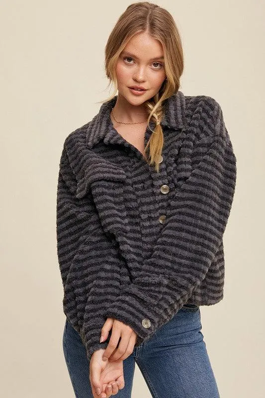 Womens Soft Plaid Fleece Shackets