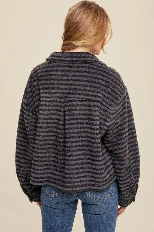 Womens Soft Plaid Fleece Shackets