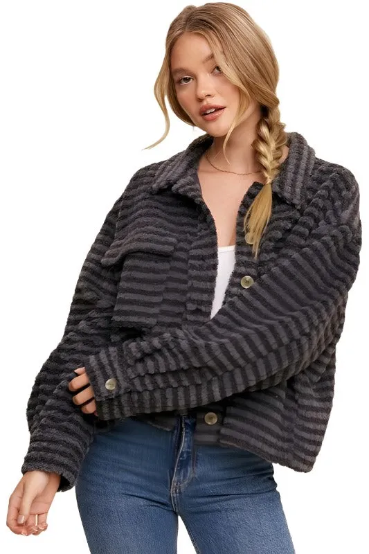 Womens Soft Plaid Fleece Shackets