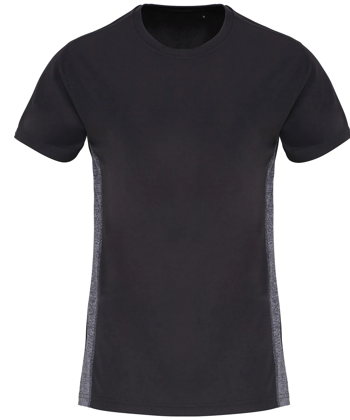 Womens TriDri® contrast panel performance t-shirt | Charcoal/Black Melange