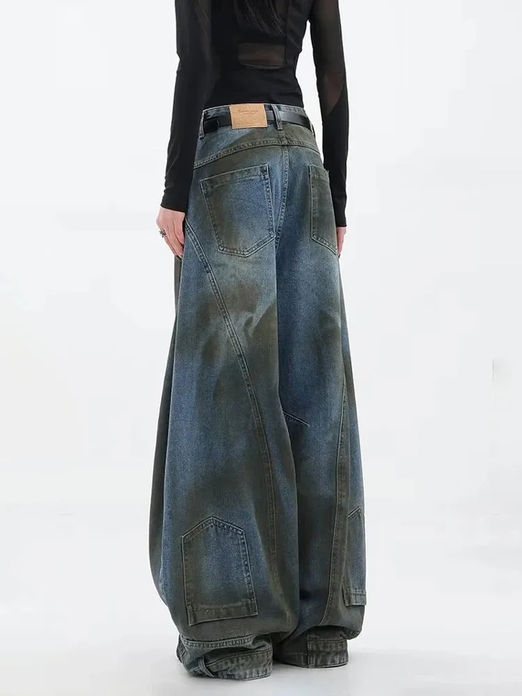 Women's Upside Down Oversized Baggy Jeans