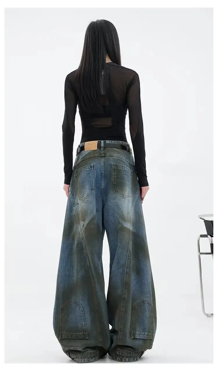 Women's Upside Down Oversized Baggy Jeans