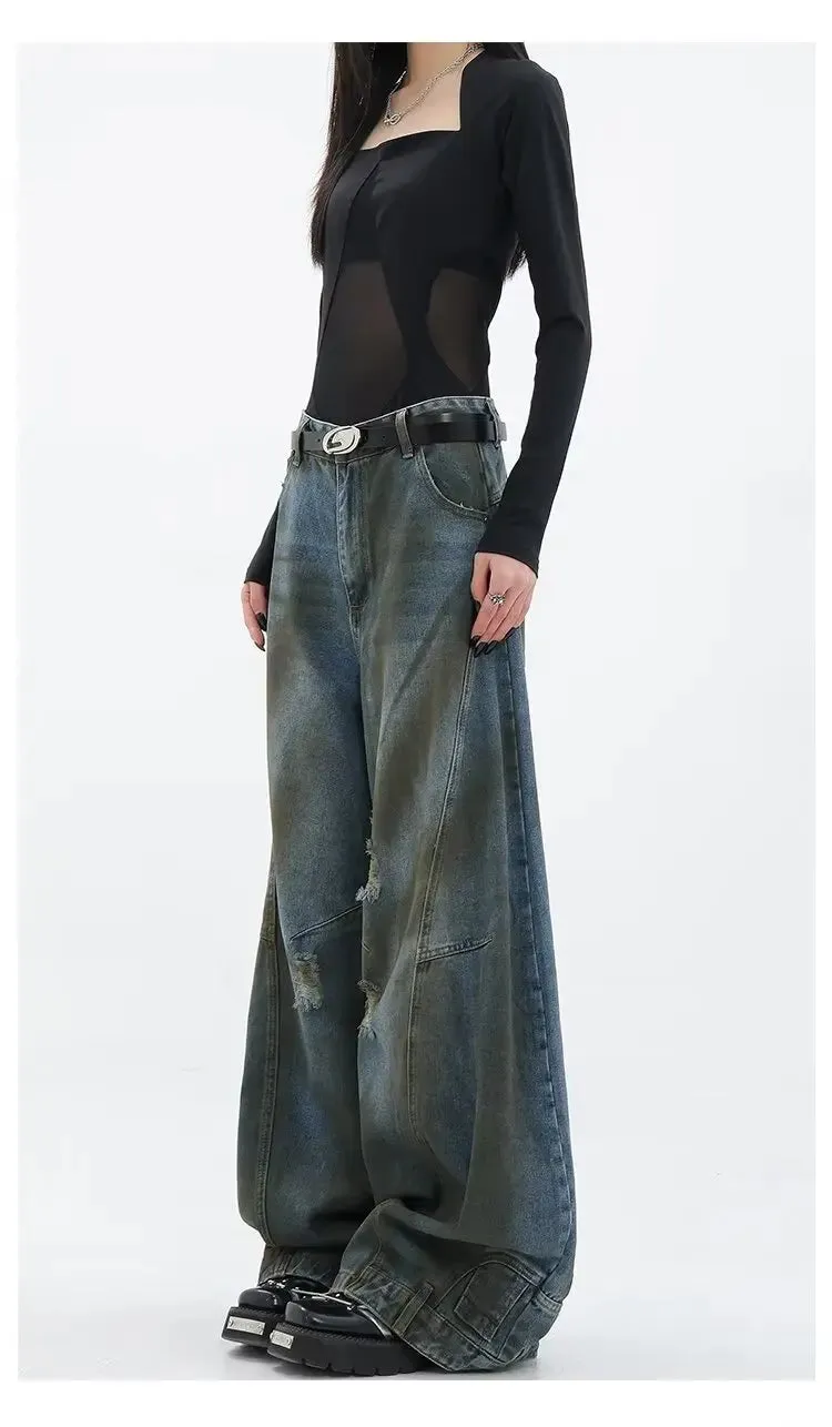 Women's Upside Down Oversized Baggy Jeans