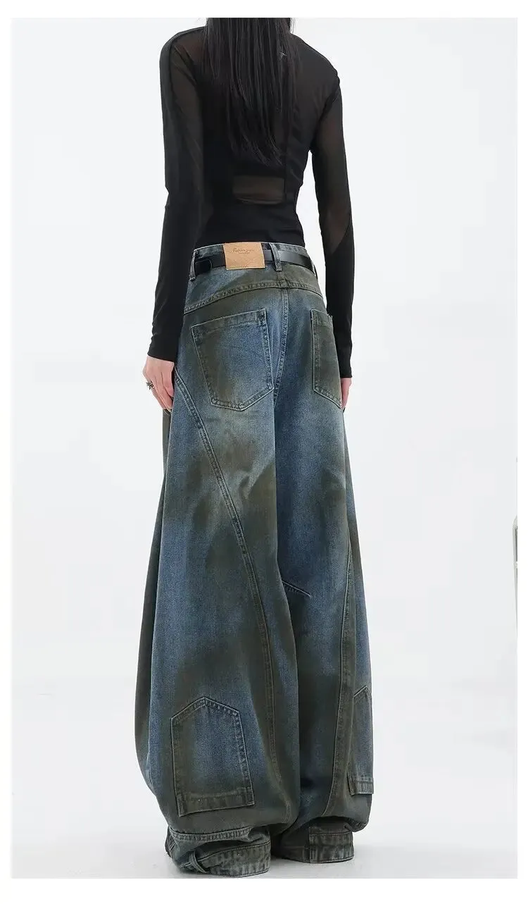 Women's Upside Down Oversized Baggy Jeans