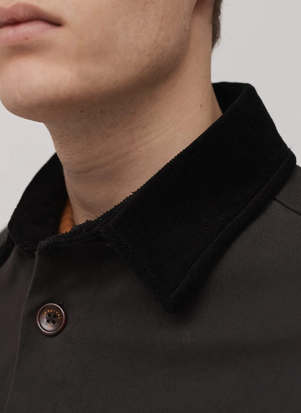 Workshirt | Graphite Twill With Cord Collar