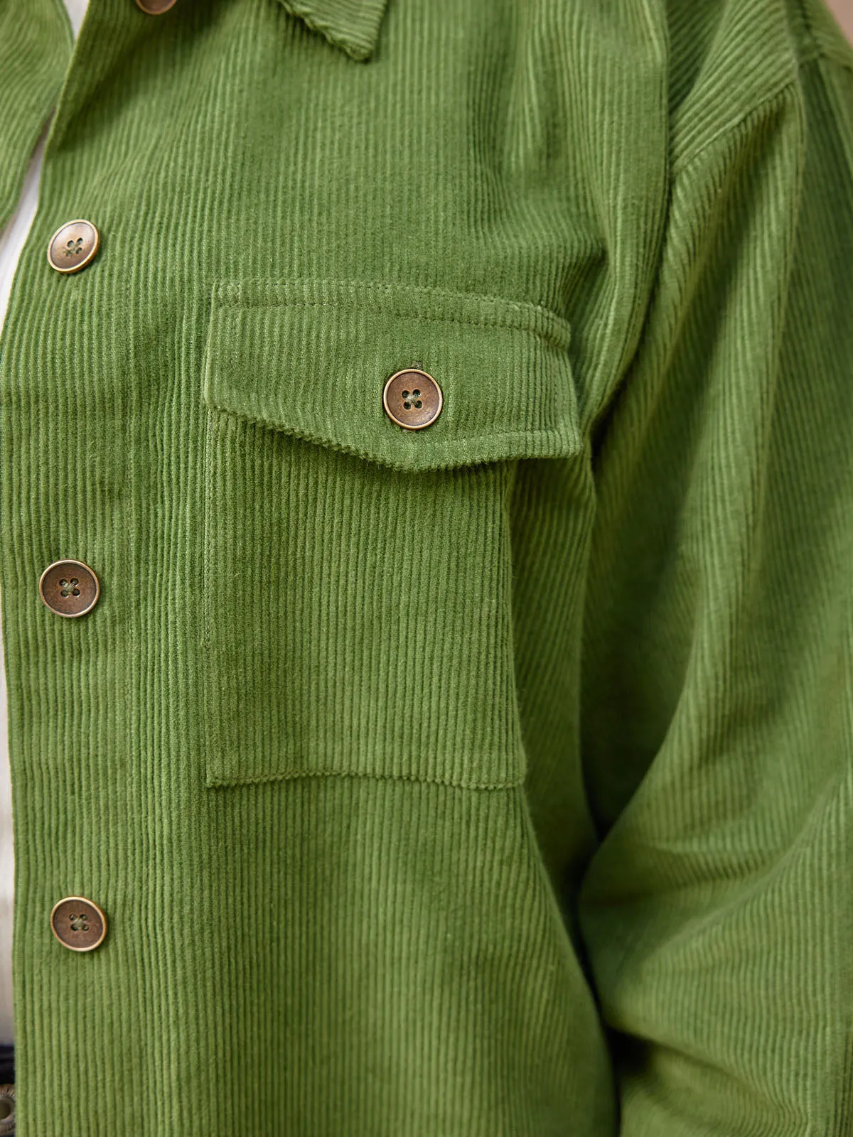 Yasmynn - Corduroy Shacket - Olive